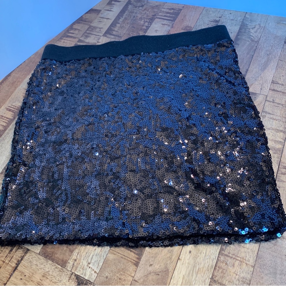 Sweet Rain Womens Sequin Mini Skirt Black Size Medium Made In USA